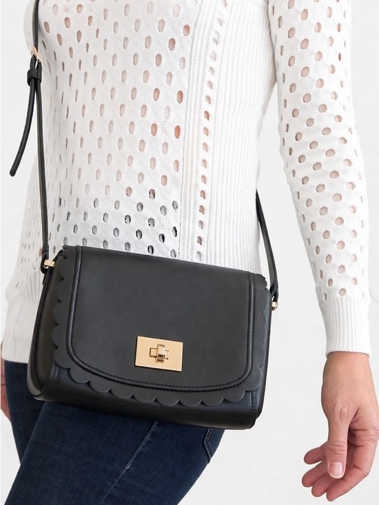 kate spade Handbags - Kate Spade Maple Court Zani Scalloped Crossbody | Black Leather